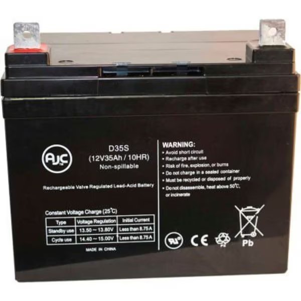 AJC¬Æ Lithonia ELB1228 12V 35Ah Alarm Battery, Battery Clerk, Mfr#: ELB1228-Lithonia-12V-35Ah-A